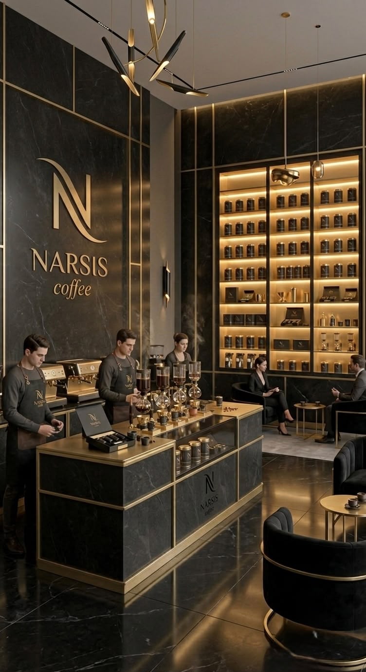 Narsis Coffee flagship boutique interior